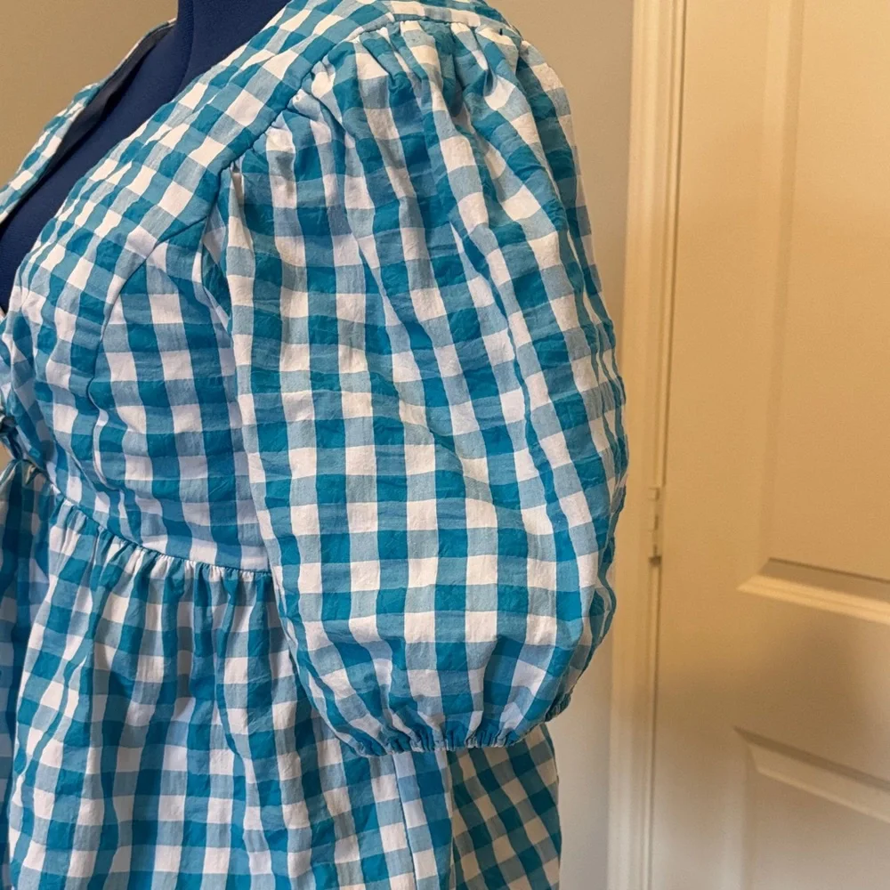 Lilly Pulitzer Blue and White Checkered Blouse - Picture 3 of 4